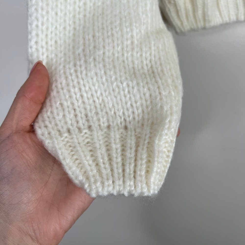 NWT H&M Divided Loose Knit Cream White Crewneck Long Sleeve Sweater Size Small - Picture 5 of 8